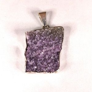 Druzy Amethyst Sterling Pendant